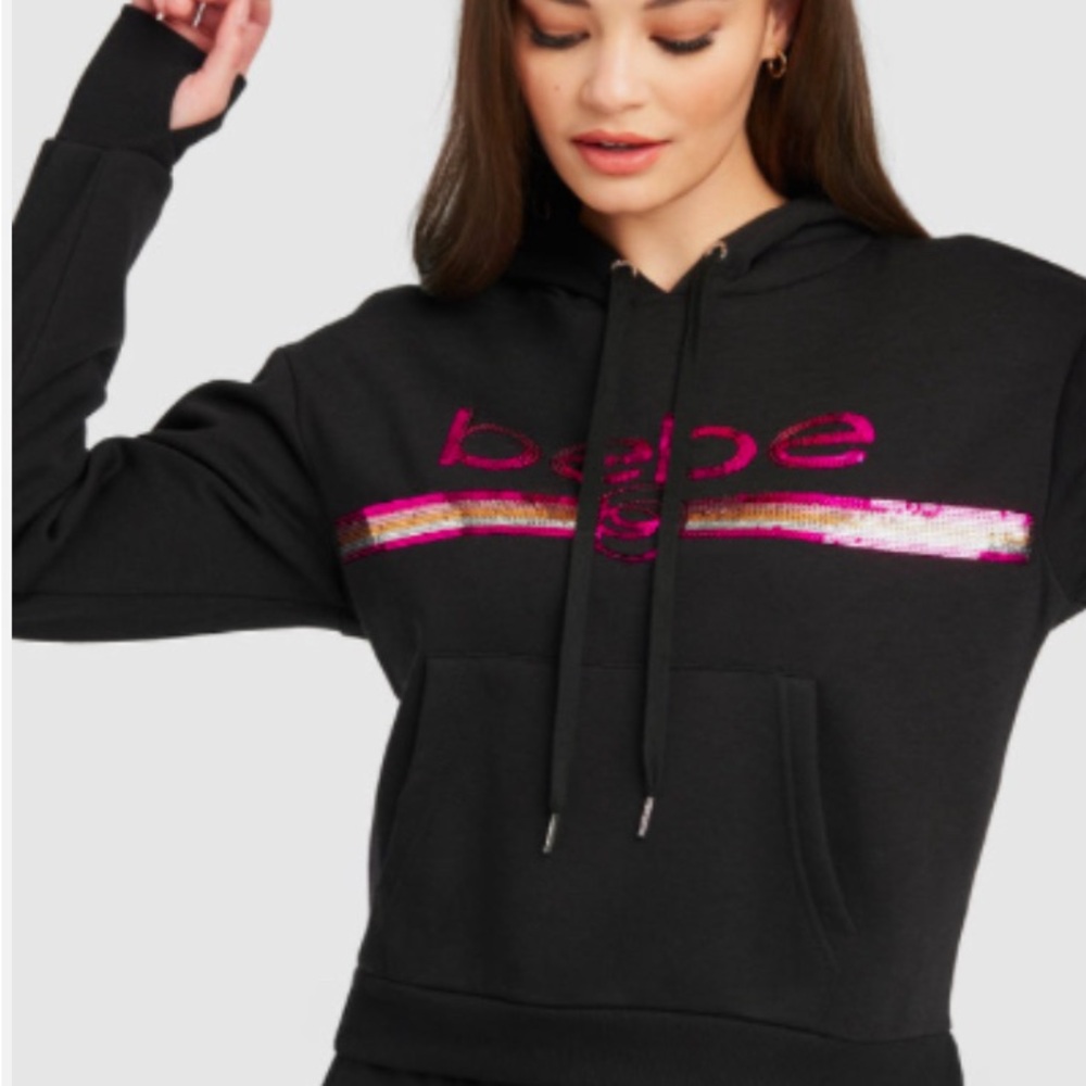 NWT Bebe sport Sequin Logo Hoodie